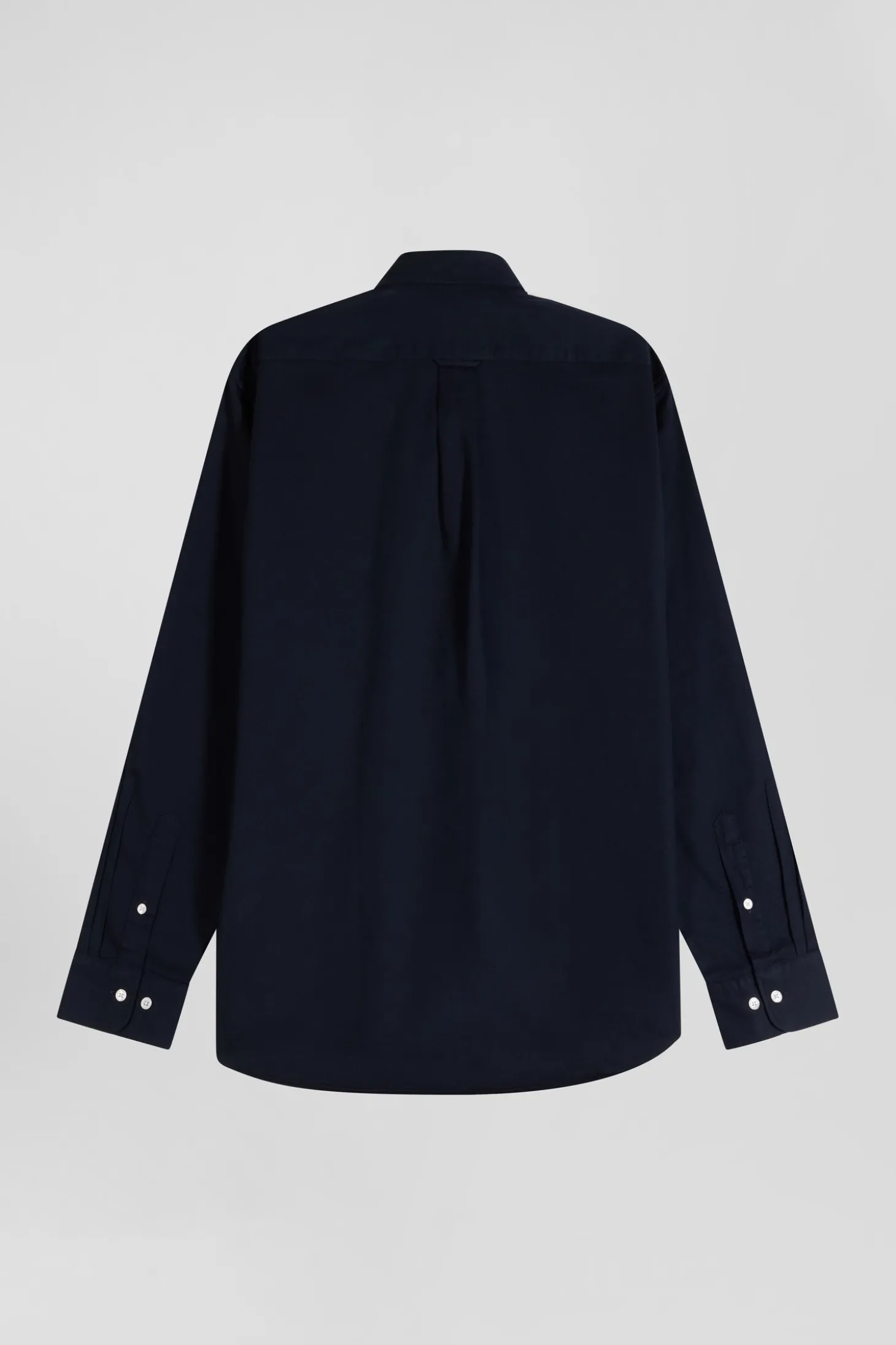 Chemise en piqué coton unie bleu marine coupe Regular