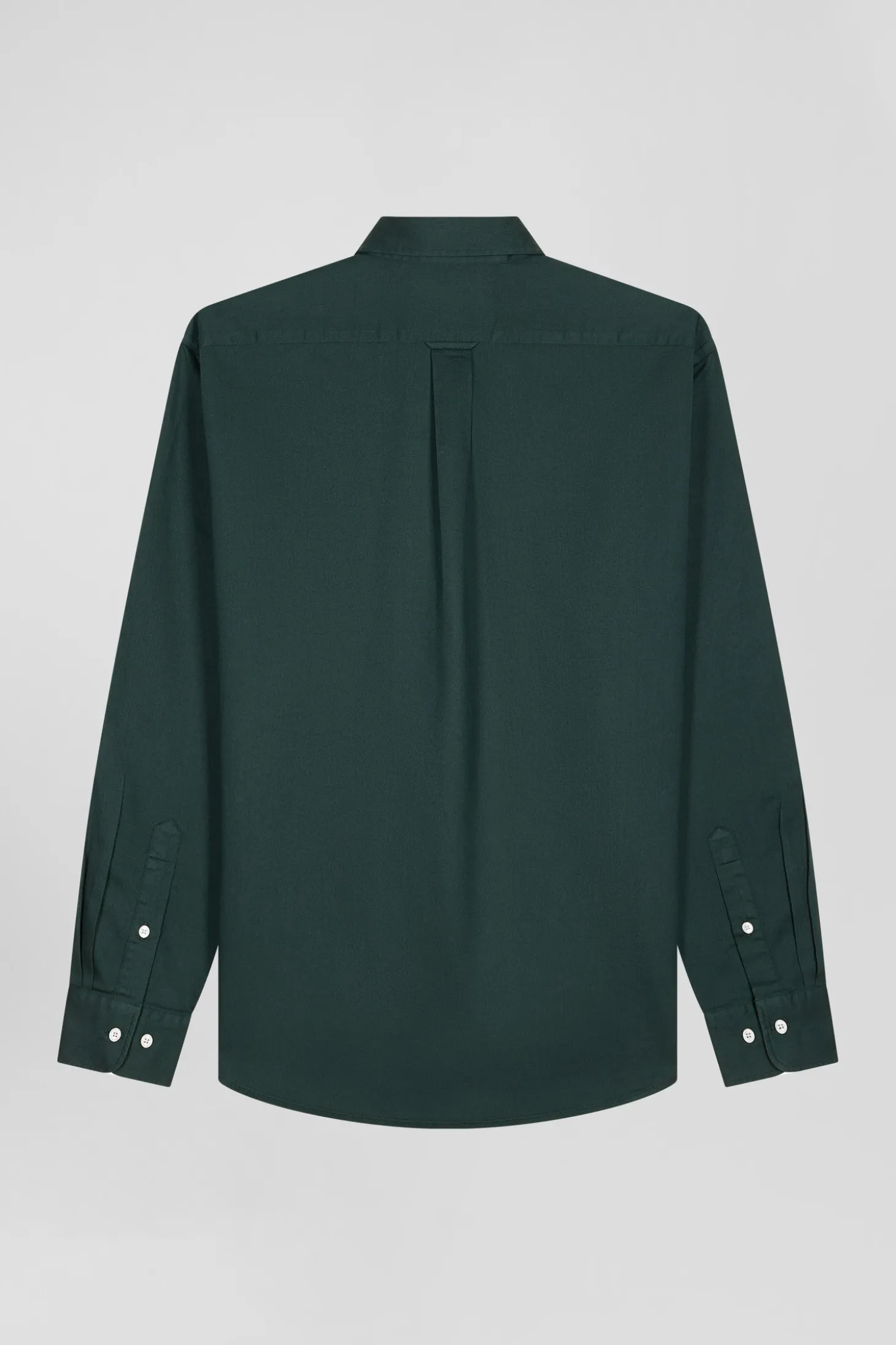Chemise en piqué coton unie verte coupe Regular