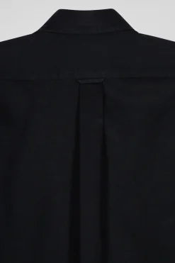 Chemise en piqué coton unie noire coupe Regular