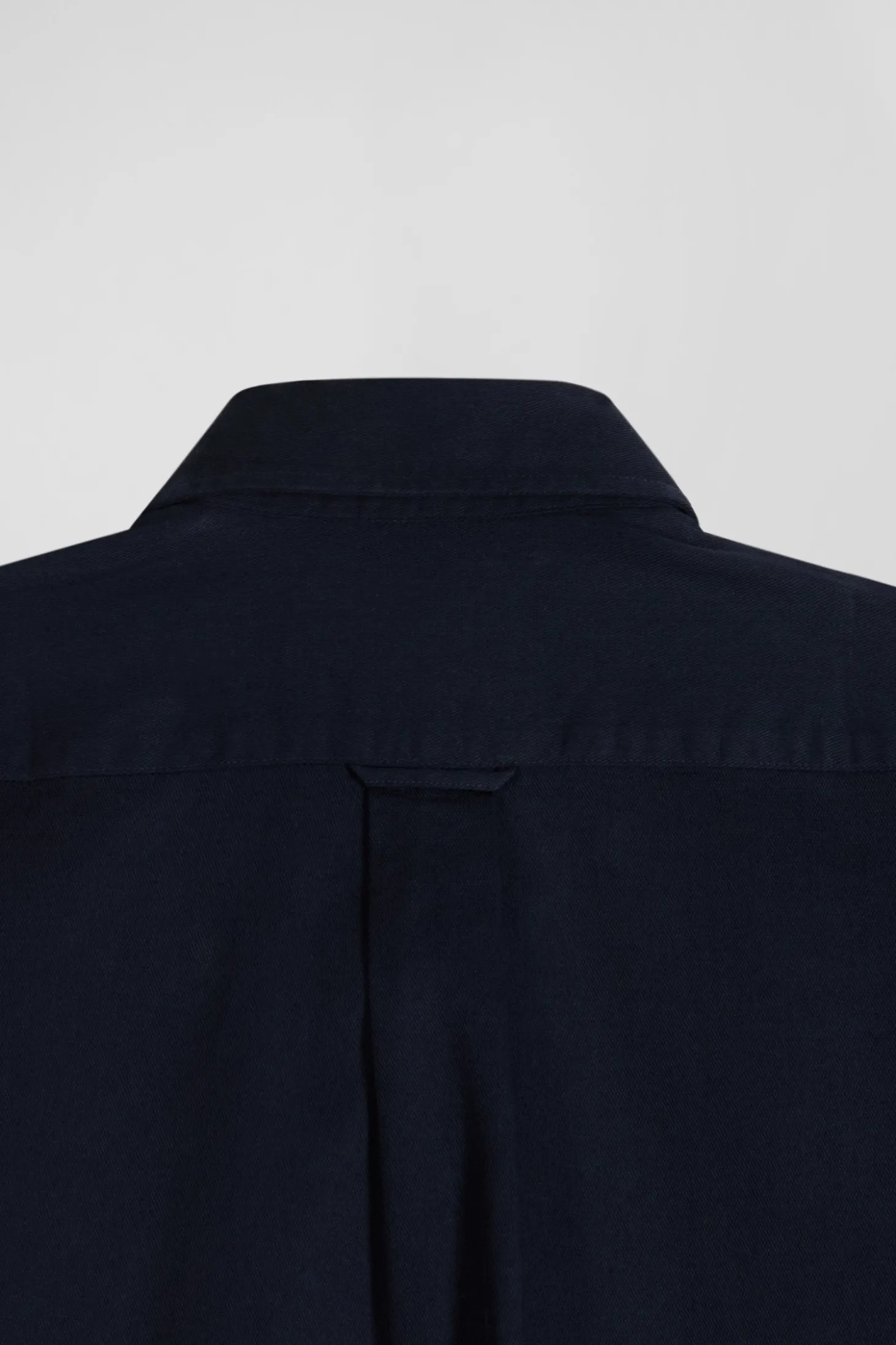 Chemise en piqué coton unie bleu marine coupe Regular