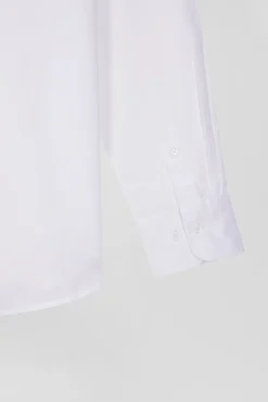 Chemise en piqué coton unie blanche coupe Regular