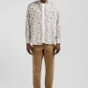 Chemise en popeline de coton imprimé floral coupe Regular