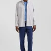 Chemise en popeline de coton écrue microimprimé nœud papillon coupe Regular
