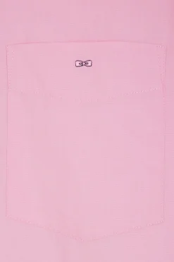 Chemise en popeline de coton rose coupe Regular