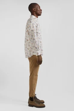 Chemise en popeline de coton imprimé floral coupe Regular