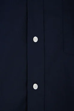 Chemise en popeline de coton bleu marine coupe Regular