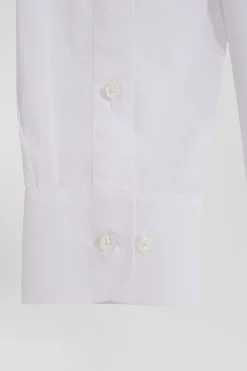 Chemise en popeline de coton blanc coupe Regular