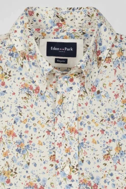 Chemise en popeline de coton imprimé floral coupe Regular