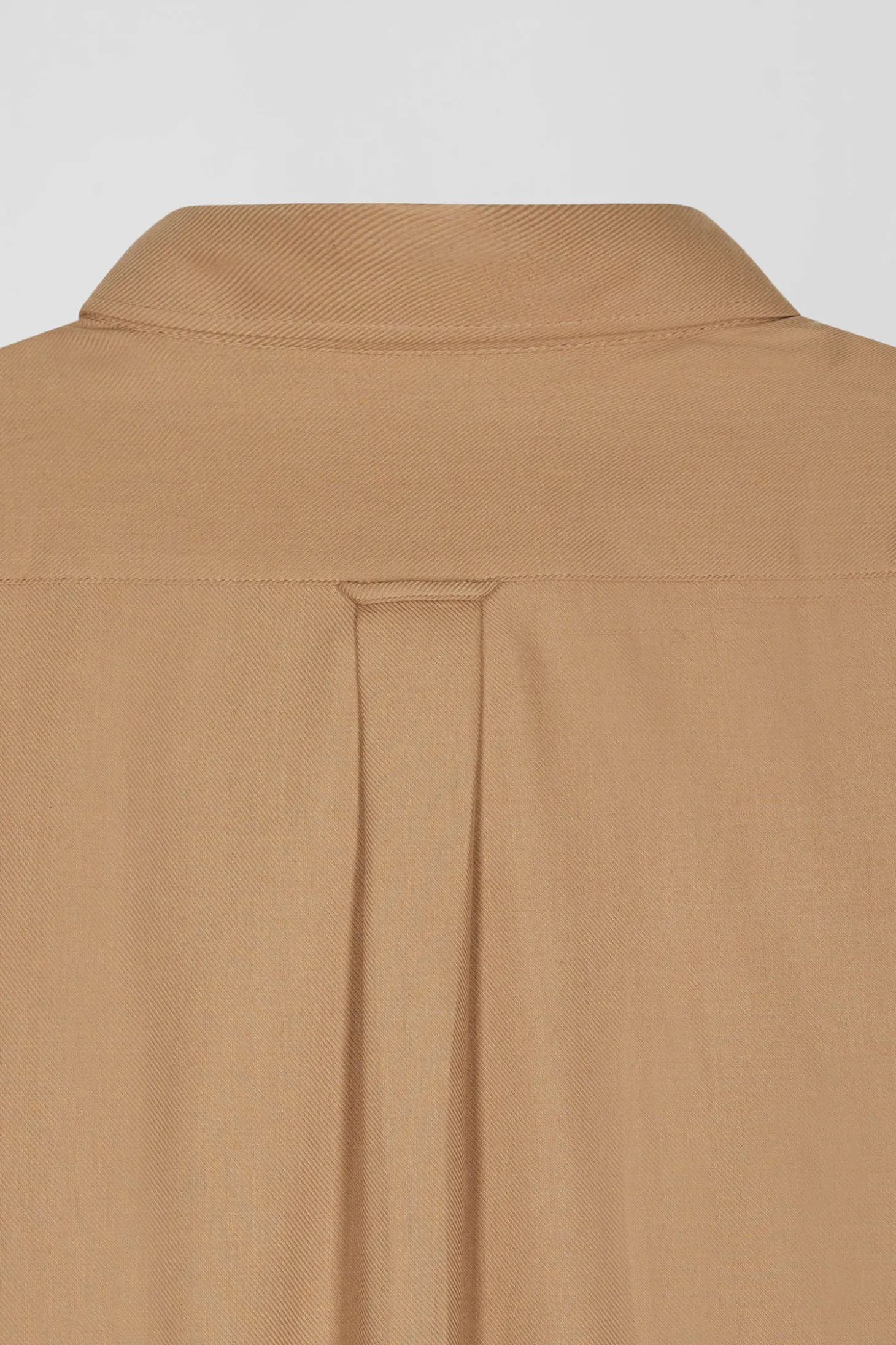 Chemise en twill de coton et cachemire camel coupe Regular