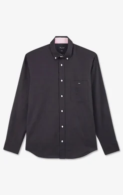 Chemise gris foncé unie en coton