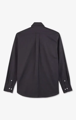 Chemise gris foncé unie en coton