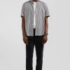 Chemise manches courtes en coton marron coupe Regular