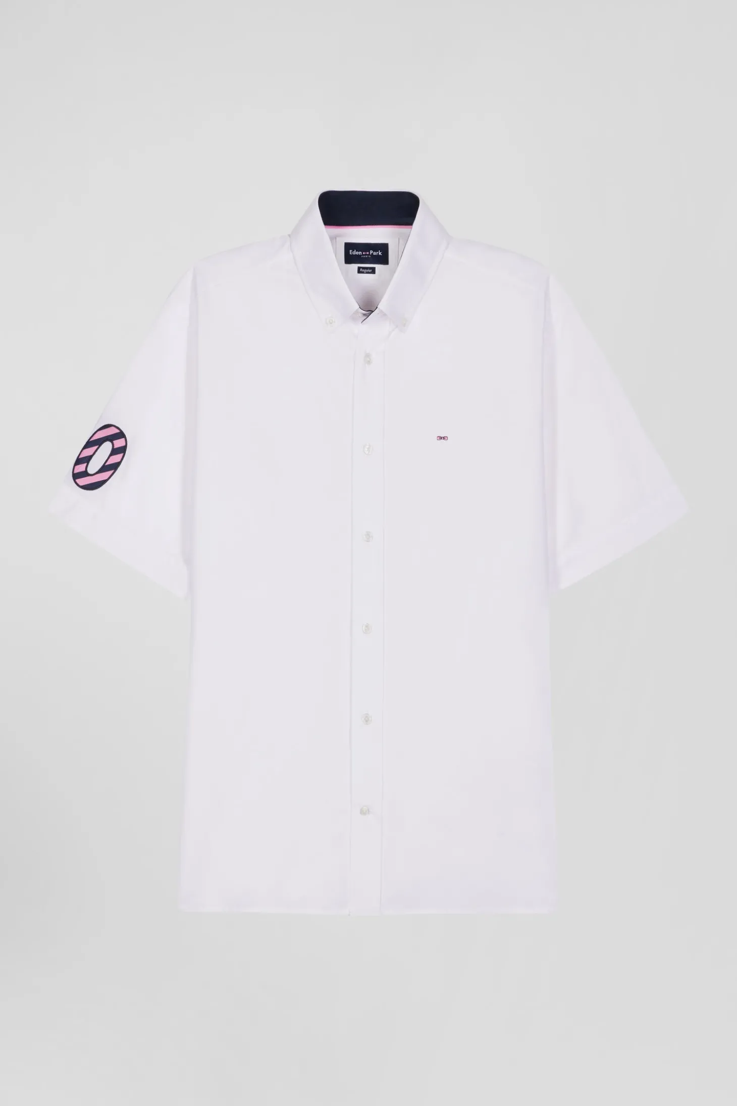 Chemise manches courtes en coton blanc coupe Regular