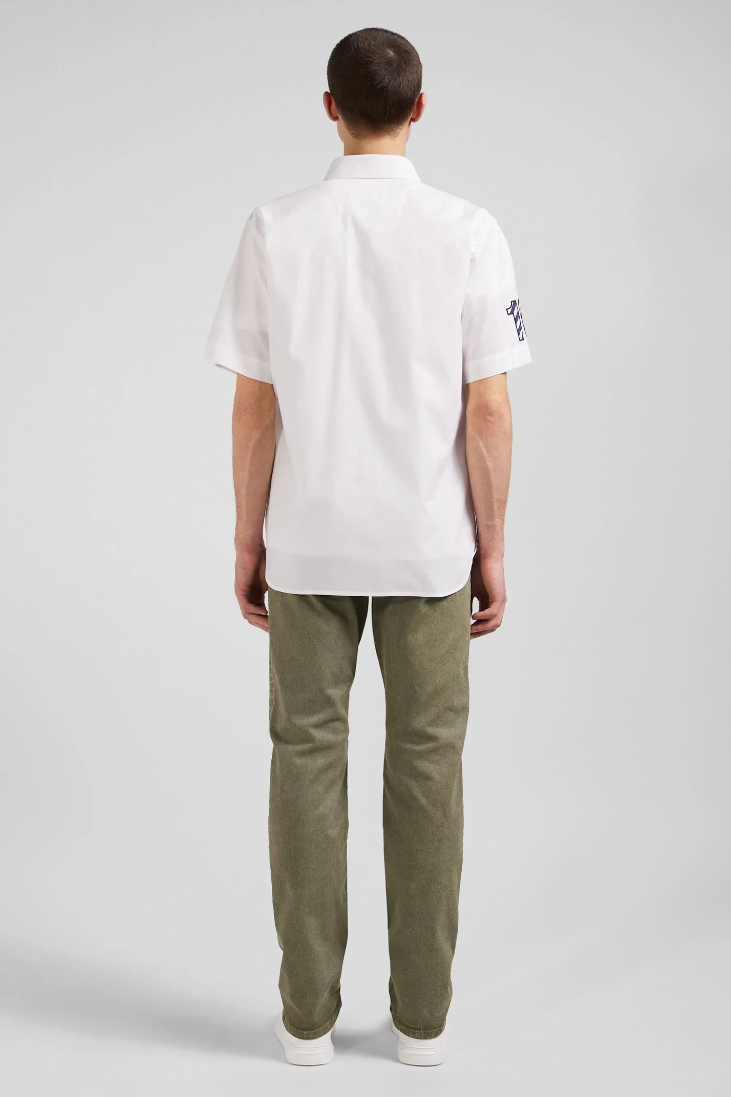 Chemise manches courtes en coton blanc coupe Regular