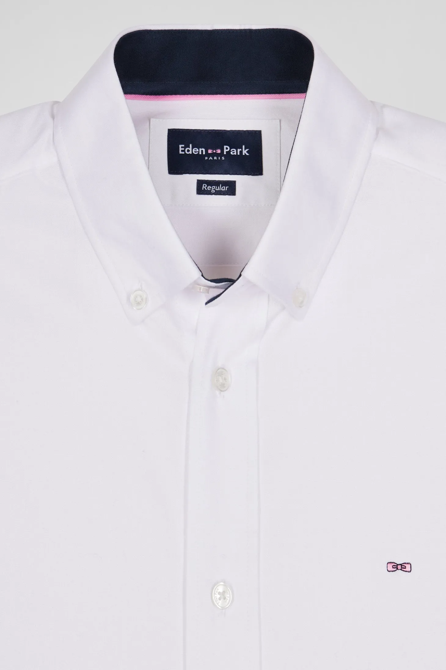 Chemise manches courtes en coton blanc coupe Regular