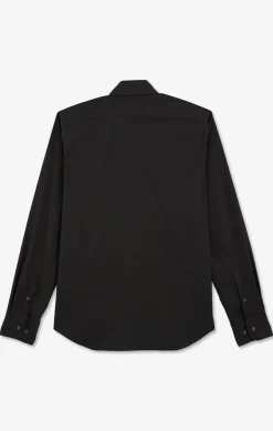Chemise noir slim en popeline stretch