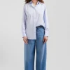 Chemise rayée en coton ciel coupe Relaxed
