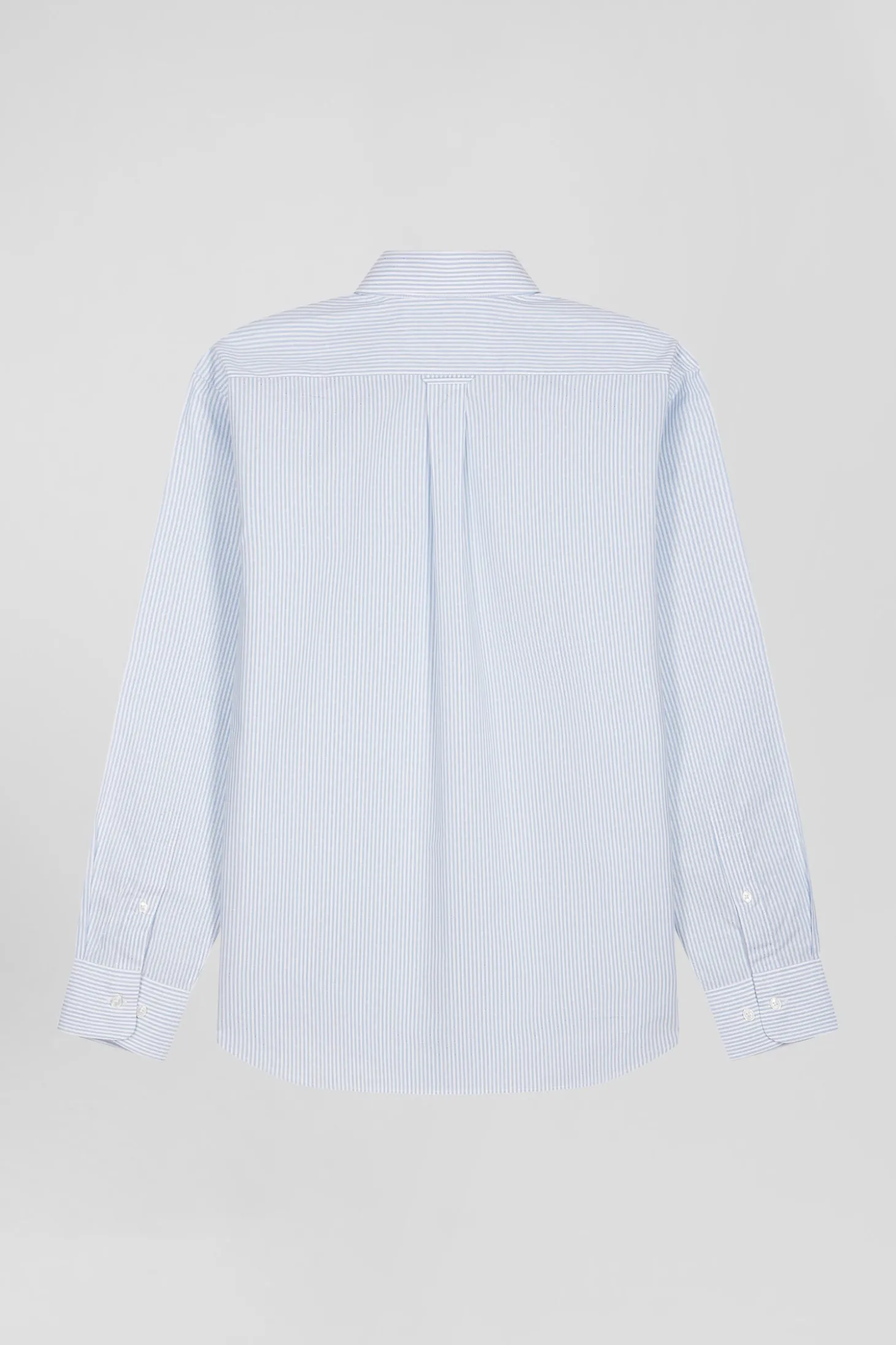 Chemise rayée en coton ciel coupe Regular jacquard