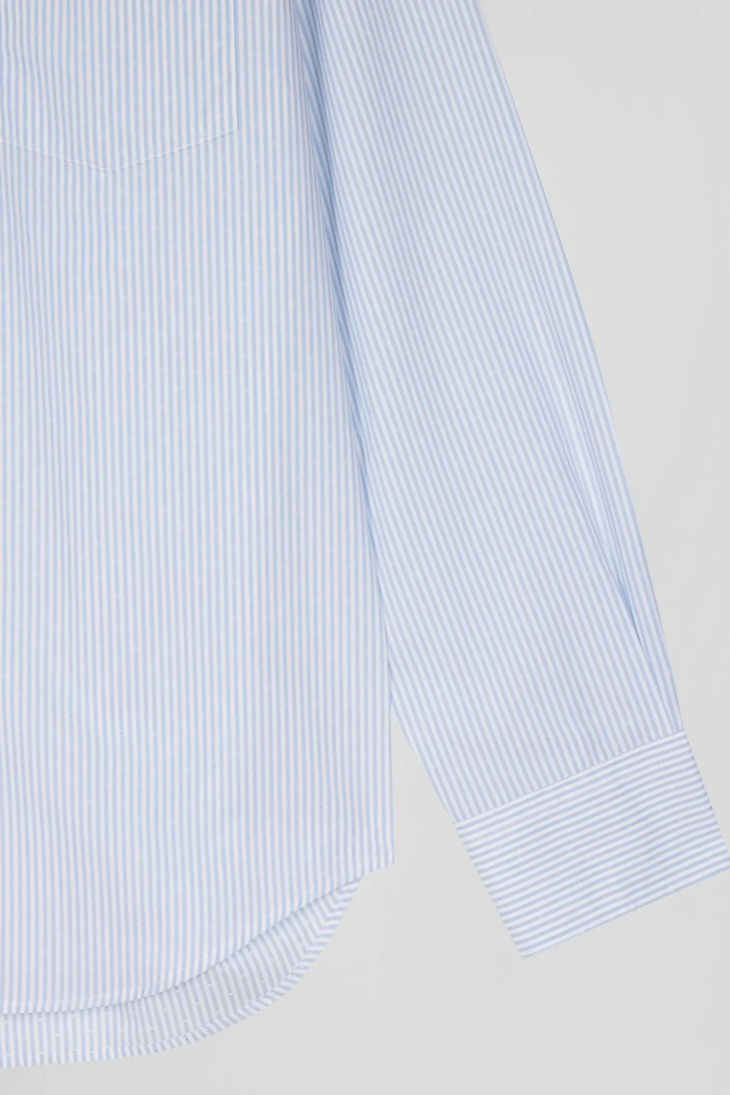 Chemise rayée en coton ciel coupe Regular jacquard