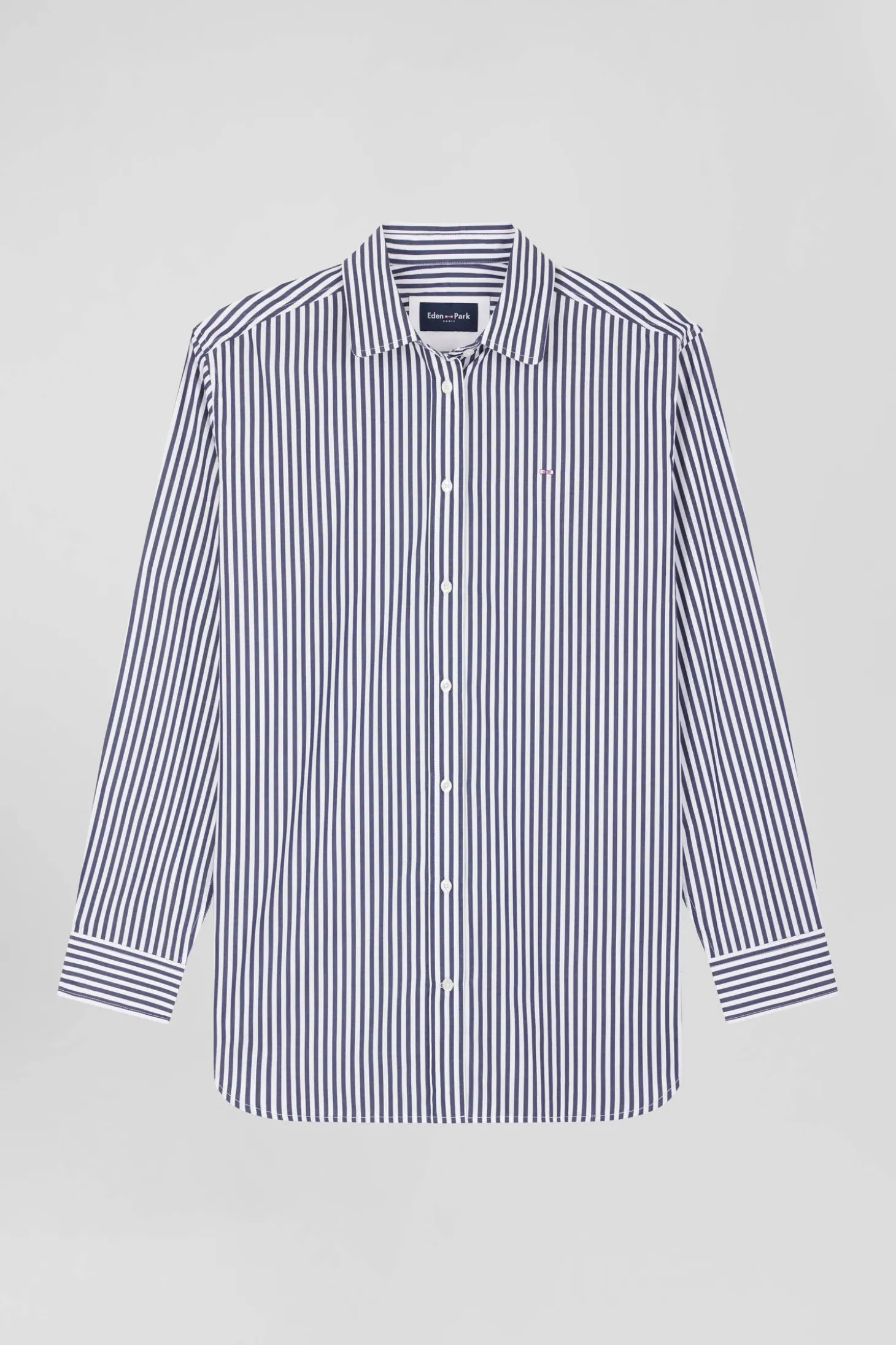 Chemise rayée en coton marine coupe Relaxed