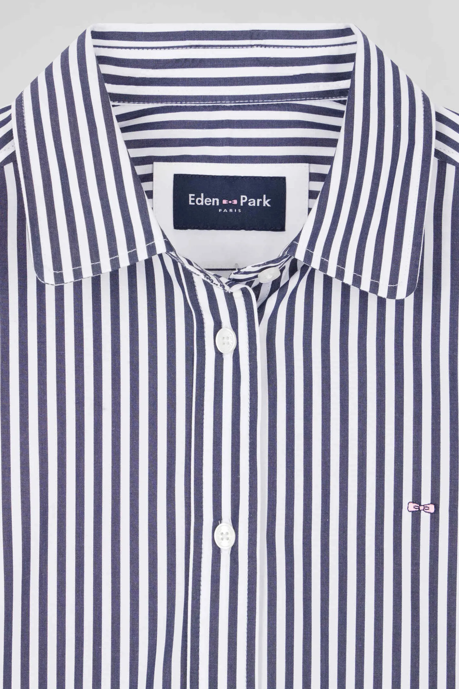 Chemise rayée en coton marine coupe Relaxed