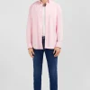 Chemise rose unie en coton