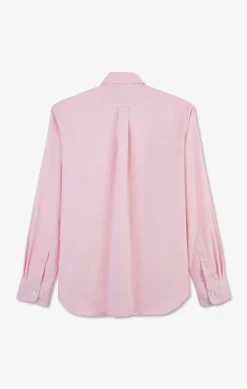 Chemise rose unie en coton