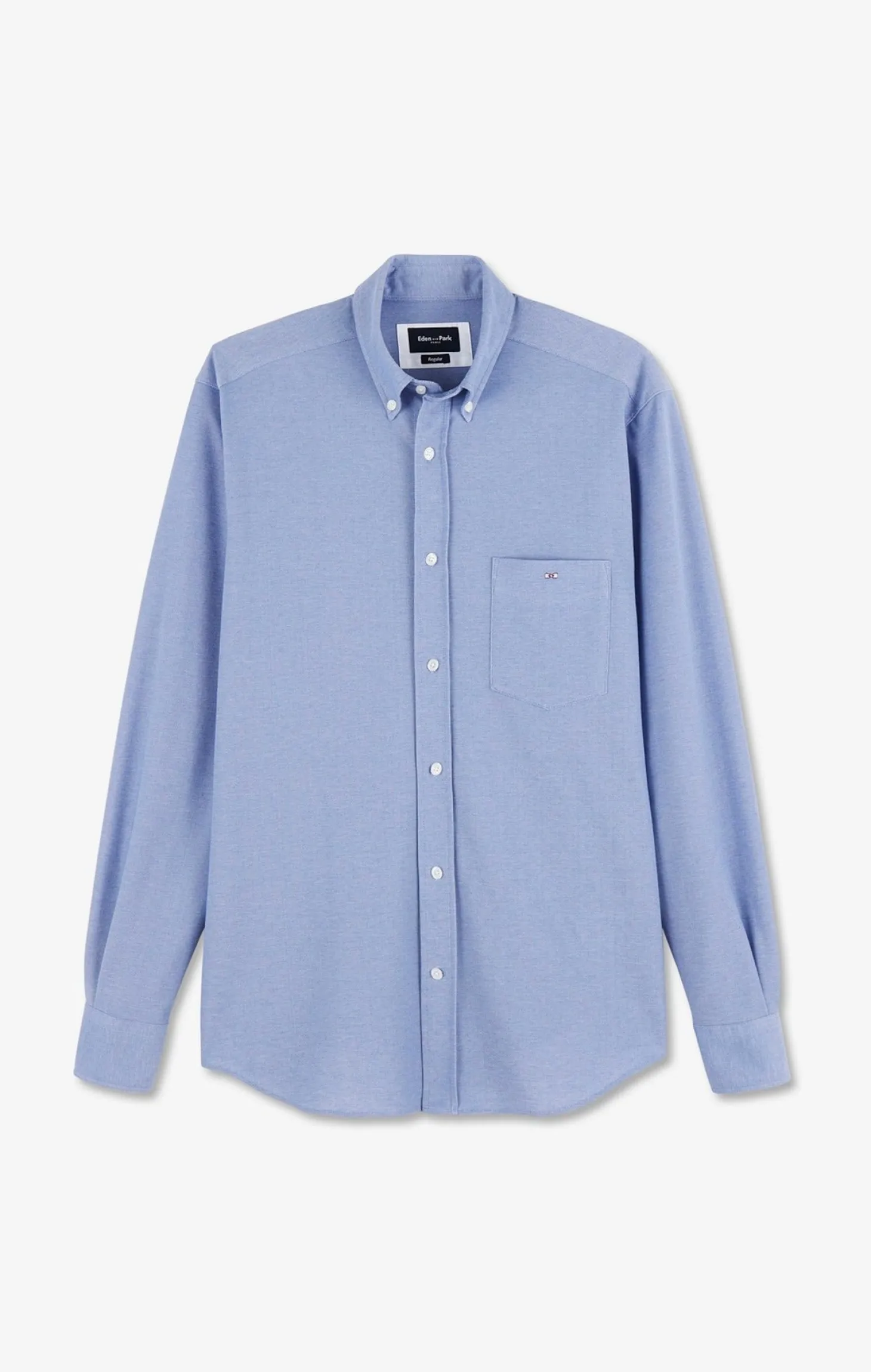 Chemise slim en coton pinpoint bleu