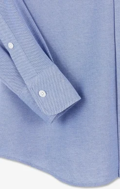 Chemise slim en coton pinpoint bleu