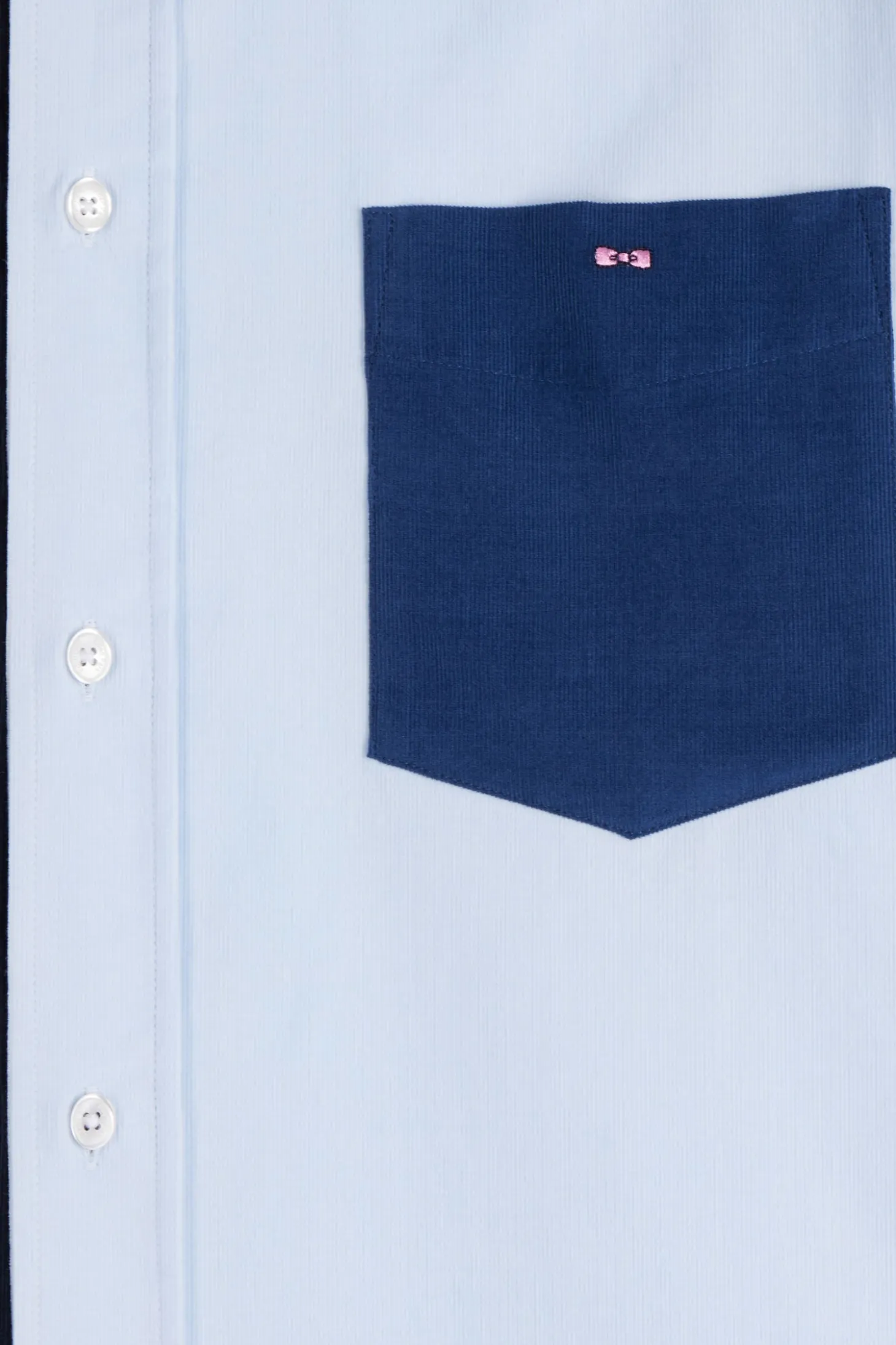Chemise tricolore en coton bleu marine coupe Regular
