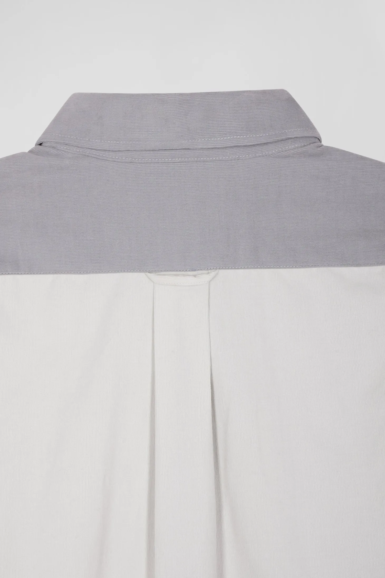 Chemise tricolore en coton gris coupe Regular