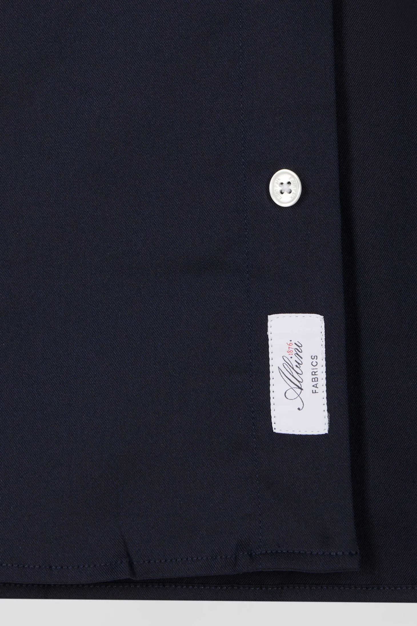 Chemise unie bleu marine en coton stretch mélangé coupe Regular