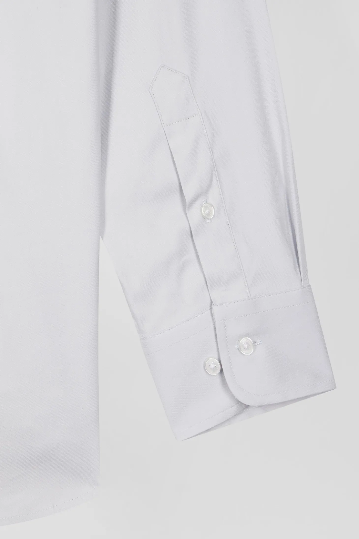 Chemise unie grise en coton stretch mélangé coupe Regular