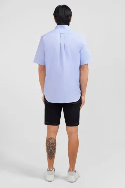 Chemisette bleu unie en coton