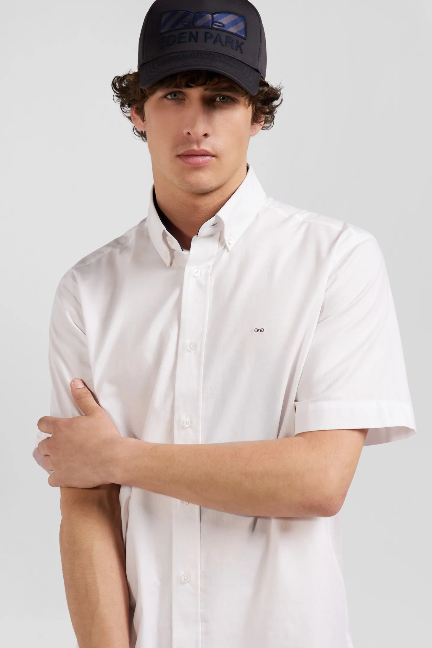 Chemisette en coton blanc coupe Regular broderie dos N°10