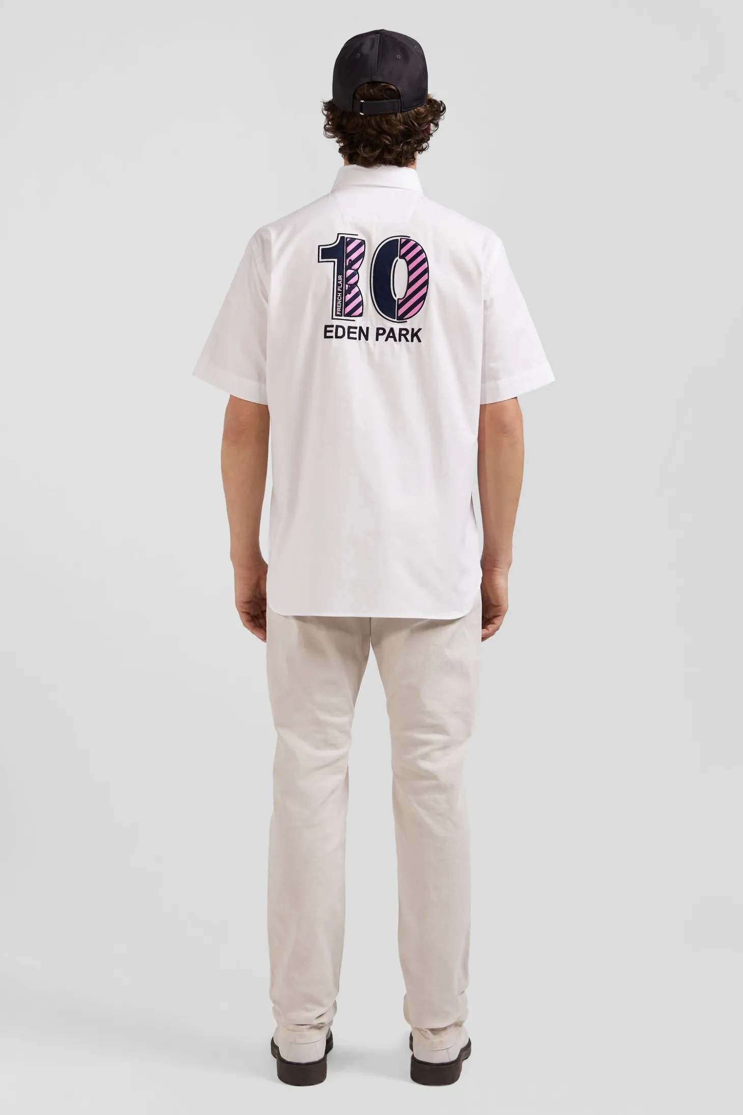Chemisette en coton blanc coupe Regular broderie dos N°10