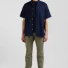 Chemisette en coton bleu marine coupe Regular broderie dos