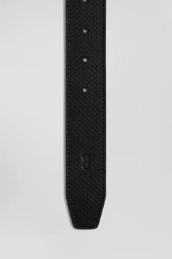 Coffret ceinture en cuir noir et deux boucles métal