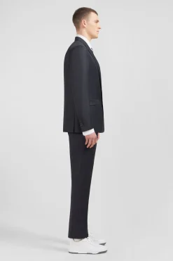 Costume regular en laine gris foncé
