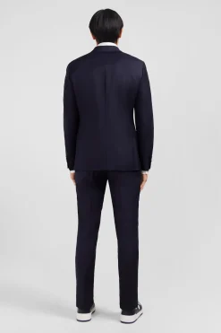 Costume slim en laine bleu marine