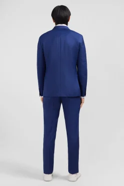 Costume slim en laine bleu