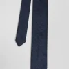 Cravate en soie bleu marine unie
