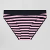 Culotte en jersey de coton stretch cerclée bleu marine et rose
