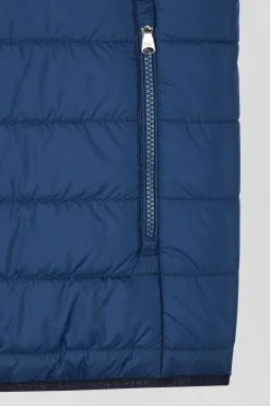 Doudoune sans manches matelassée à col montant bleu