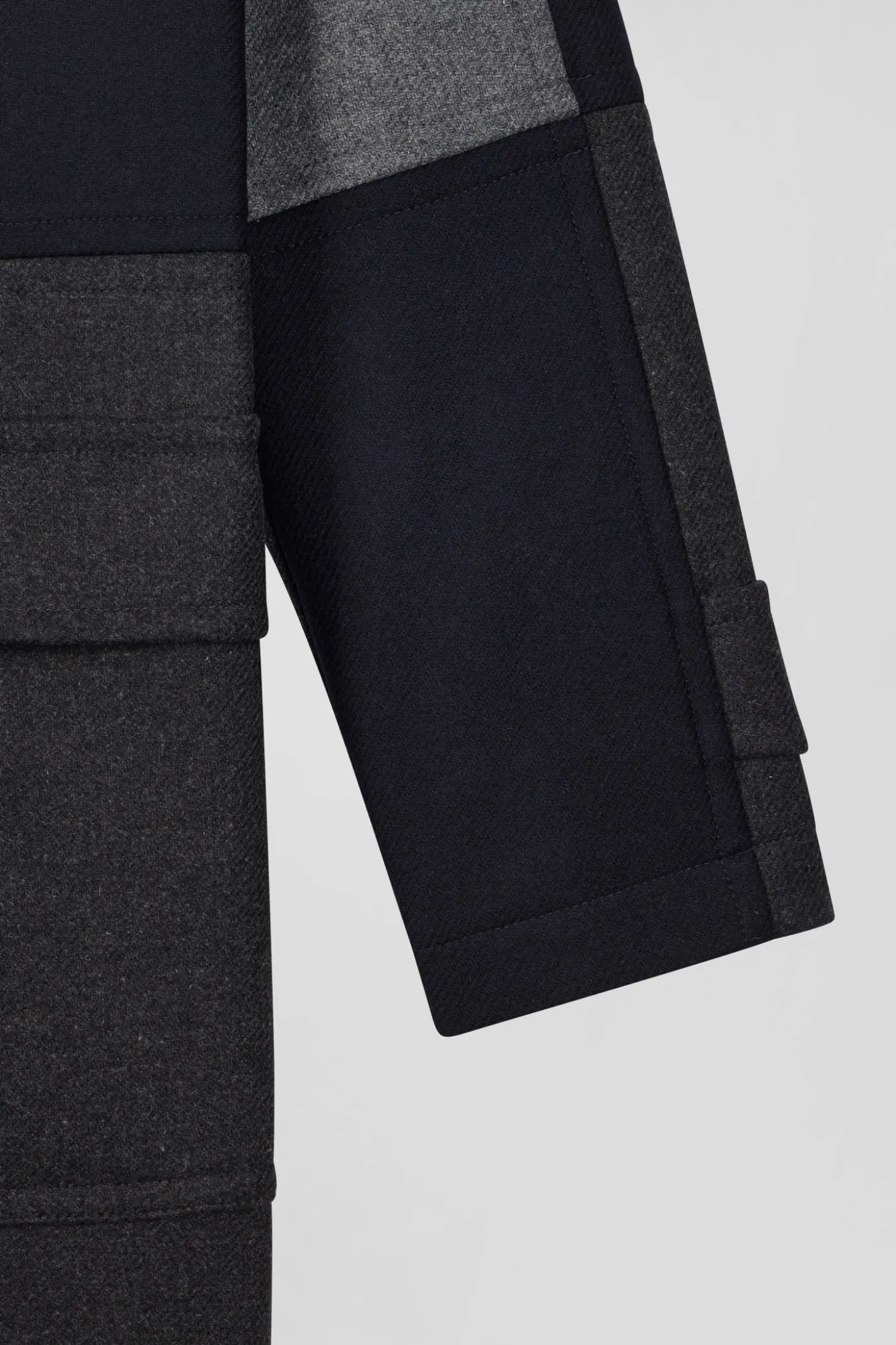 Duffle coat Barbarian coupé-cousu en laine mélangée bleu marine
