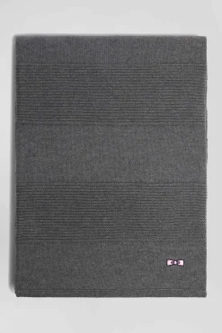 Echarpe à rayures cerclées en coton gris anthracite