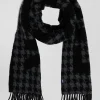 Echarpe en laine mélangée noir Lettrage jacquard Eden Park
