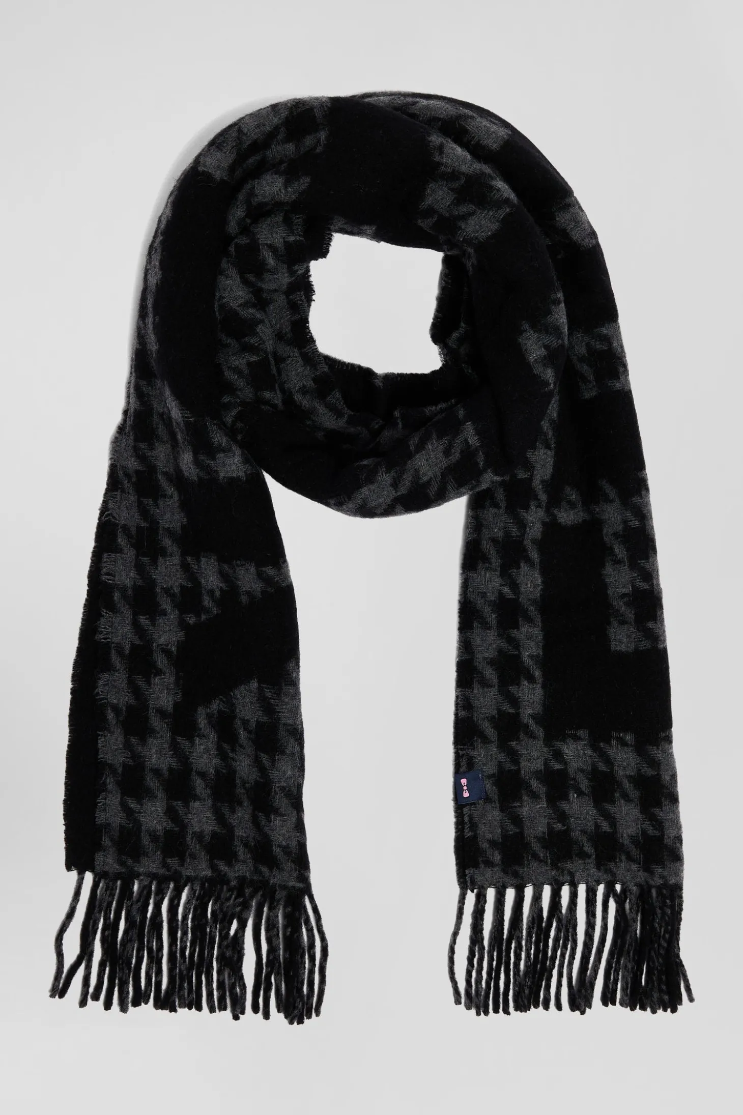 Echarpe en laine mélangée noir Lettrage jacquard Eden Park