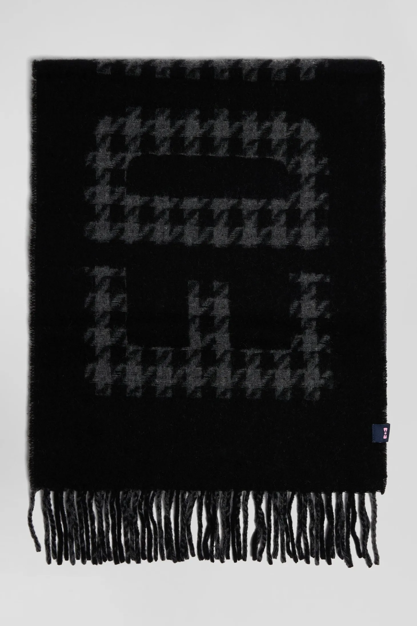 Echarpe en laine mélangée noir Lettrage jacquard Eden Park