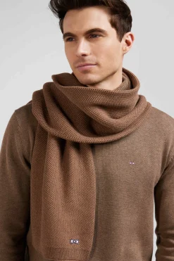 Echarpe unie en coton camel